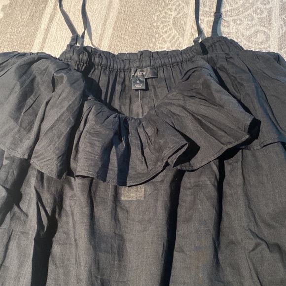 J.Crew Black Spaghetti Strap Ruffle Dress - Picture 7 of 12